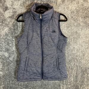 North Face Vest Womens Medium Blue Heather Insulated Full Zip Outdoor Hiking F14